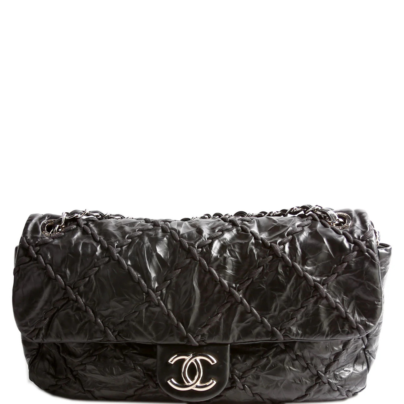 Jumbo Ultra Stitch Flap 15M Black | Keeks Designer Handbags