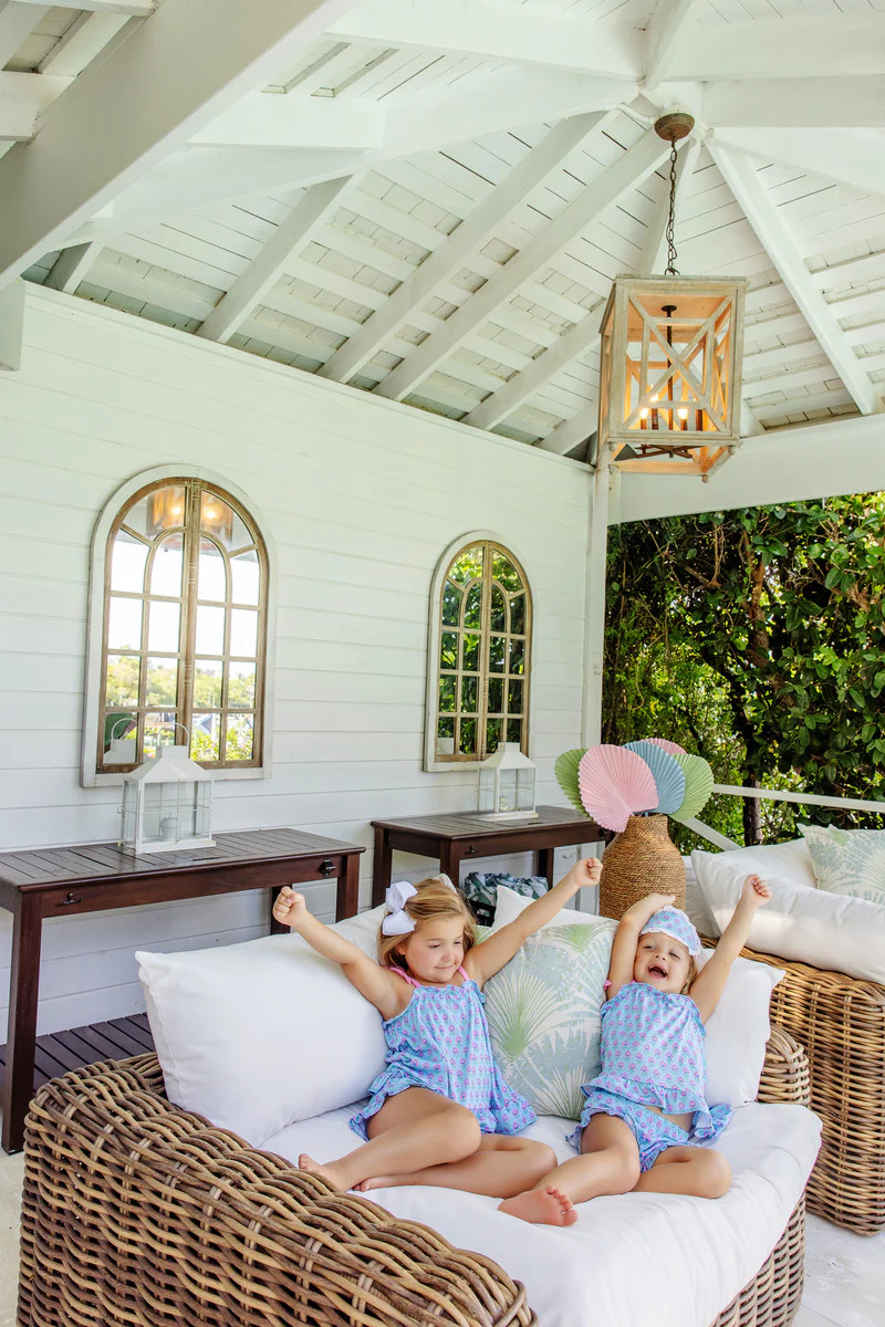 Sandy's Slumber Set - Holly Hills Hand Block with Hamptons Hot Pink | The Beaufort Bonnet Company