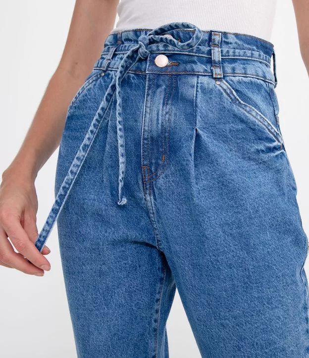 Calça Jeans Mom com Amarração na Cintura Azul - Lojas Renner | Lojas Renner BR