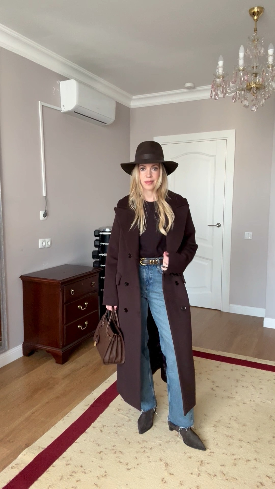 Dark brown oversized wool coat, Janessa Leone brown wool hat, Zara straight leg jeans (amazing fit and under $50!), Aeyde dark brown suede Chelsea boots 

#LTKShoeCrush #LTKFindsUnder50 #LTKSeasonal