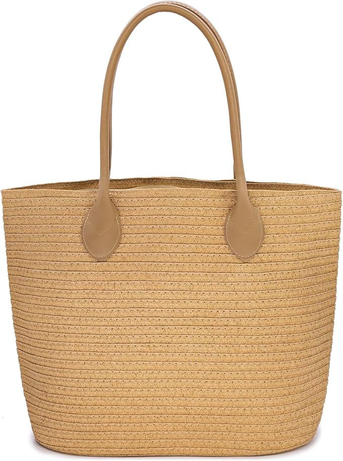 Happy Lily Women's Straw Tote Bag Large Capacity Shopping Tote Bohemian Shoulder Bag Travel Beach... | Amazon (US)