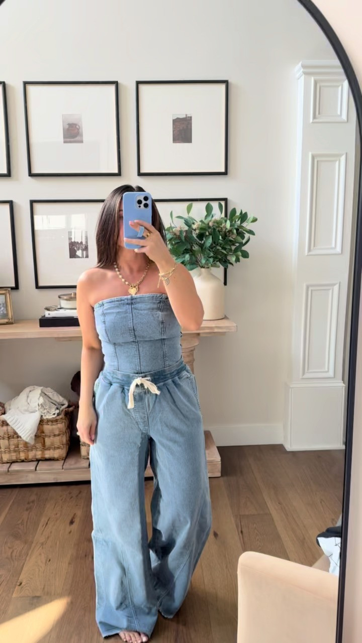 Denim tube top and denim draw string pants!! 30-40% off today at aerie! I got a medium in the top and it's too big! Going to return & size down to a small! Also got a small in the bottoms but they are too big - returning for an XS!! I recommend sizing down in the bottoms & getting your regular size (usually a small) in the top! 

aerie sale, aerie outfit, spring sale, Easter, denim outfit, denim top, denim bottoms, finds under $50  

 #LTKSpringSale #LTKFindsUnder50 #LTKStyleTip