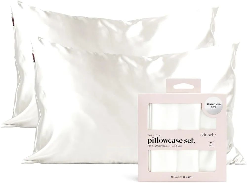 Kitsch Satin Pillowcase for Hair and Skin Queen, Softer Than Silk Pillow Cases Standard Size for ... | Amazon (US)