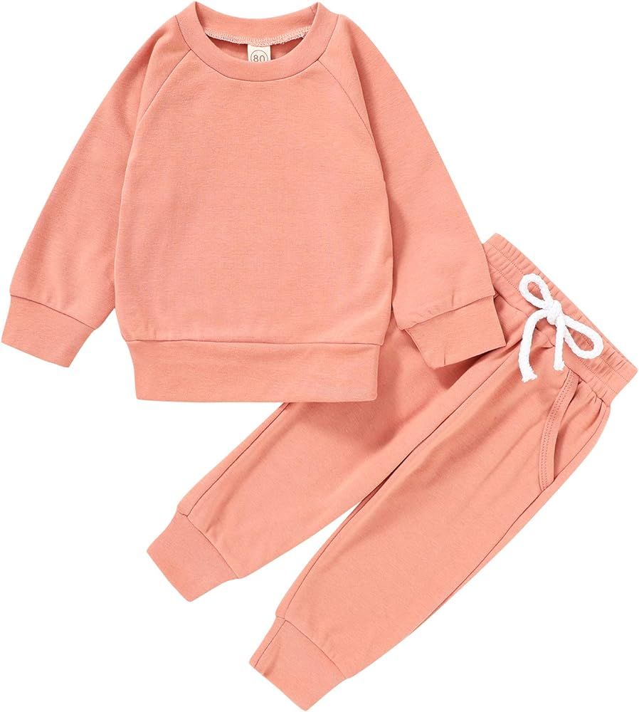 Fall Outfits for Toddler Girls Boys Long Sleeve Top and Long Pants Set Toddler Sweatsuits | Amazon (US)