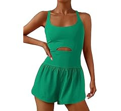 Womens Running Onesie Workout Rompers One Piece Outfits Exercise Jumpsuits Gym Yoga Clothes | Amazon (US)