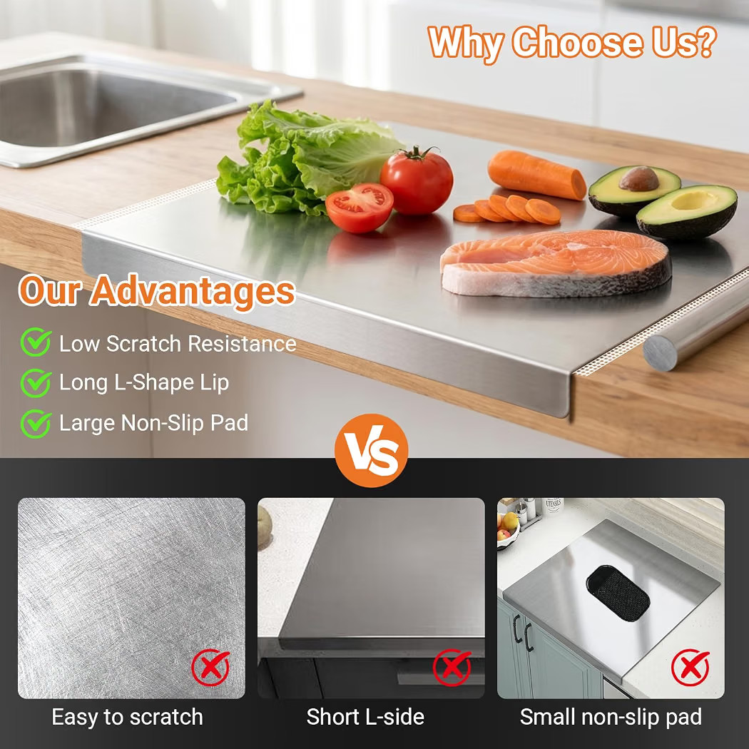 Stainless Steel Cutting Board with Lip,small19.7" L X 15.7" W | Amazon (US)