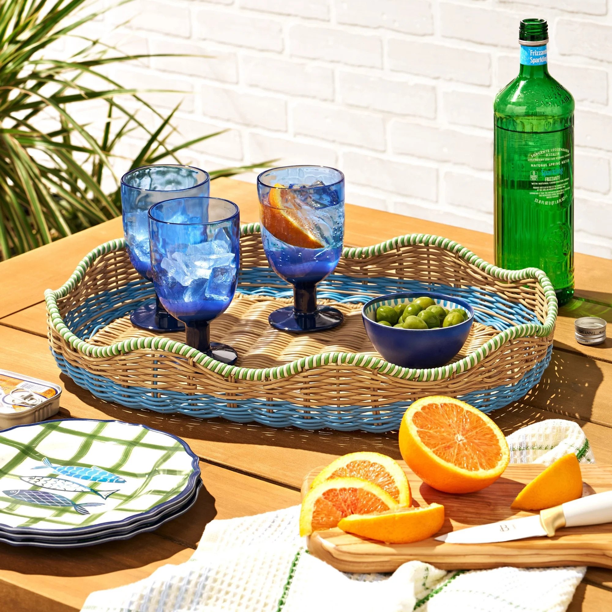 Beautiful Two-Tone Rattan Serving Tray by Drew Barrymore | Walmart (US)