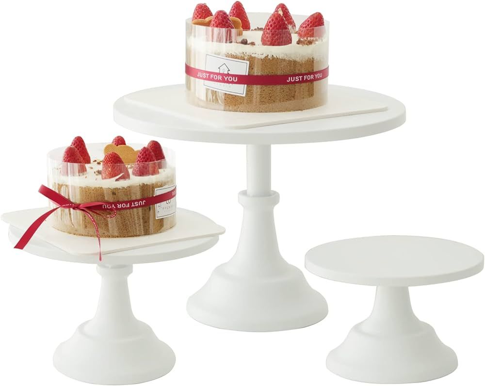 Set of 3 Pieces Cake Stands Iron Cake Holder Dessert Display Plate Serving Tray for Baby Shower W... | Amazon (US)