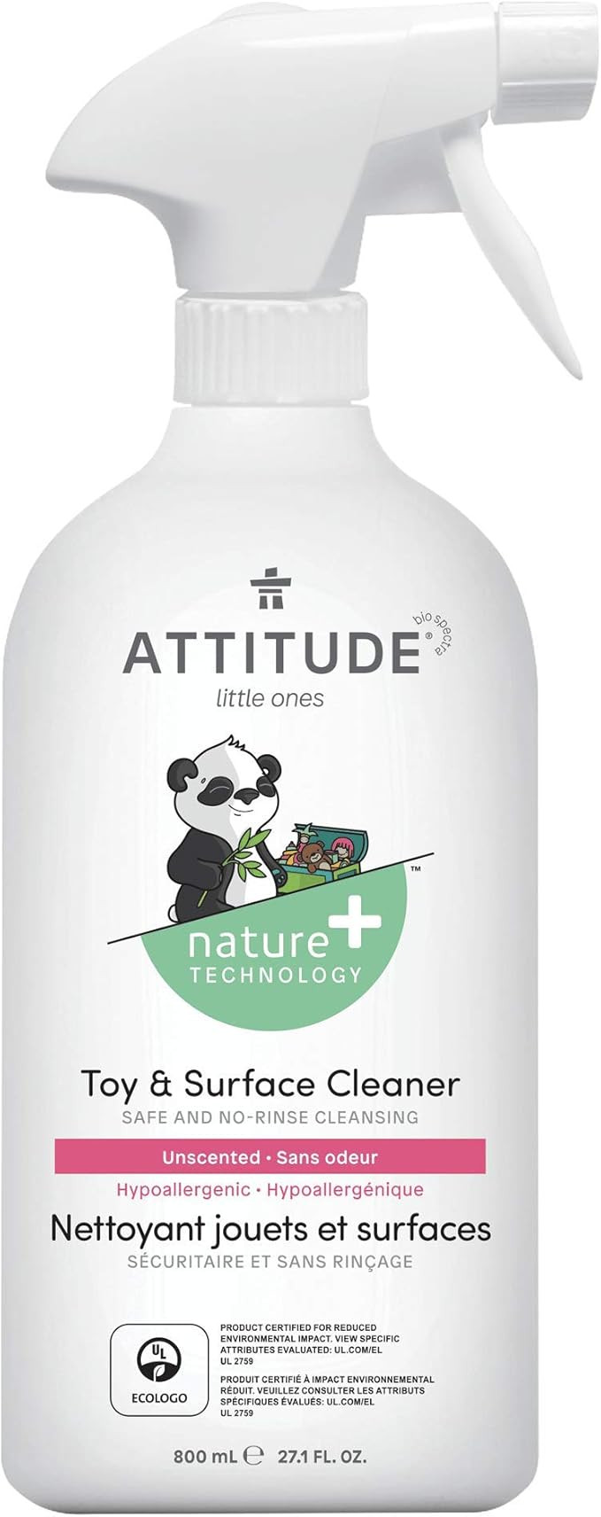 ATTITUDE Toy and Hard Surface Spray Cleaner, Hypoallergenic Plant- and Mineral-Based Formula, Veg... | Amazon (US)