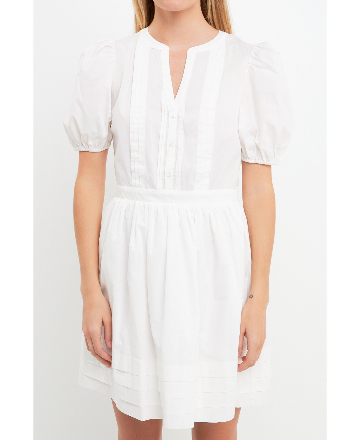 Women's Poplin Bib Fit & Flare Dress | Macys (US)