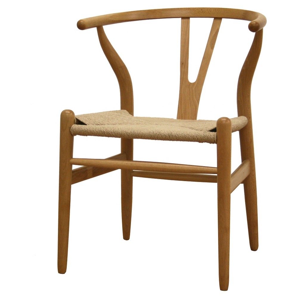 Wishbone Wood Y Chair Natural - Baxton Studio, Adult Unisex, White | Target