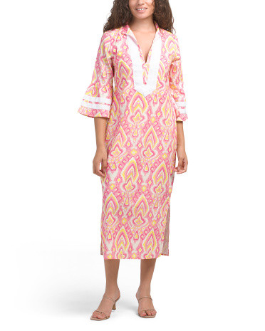 Bell Sleeve Maxi Caftan Dress | TJ Maxx