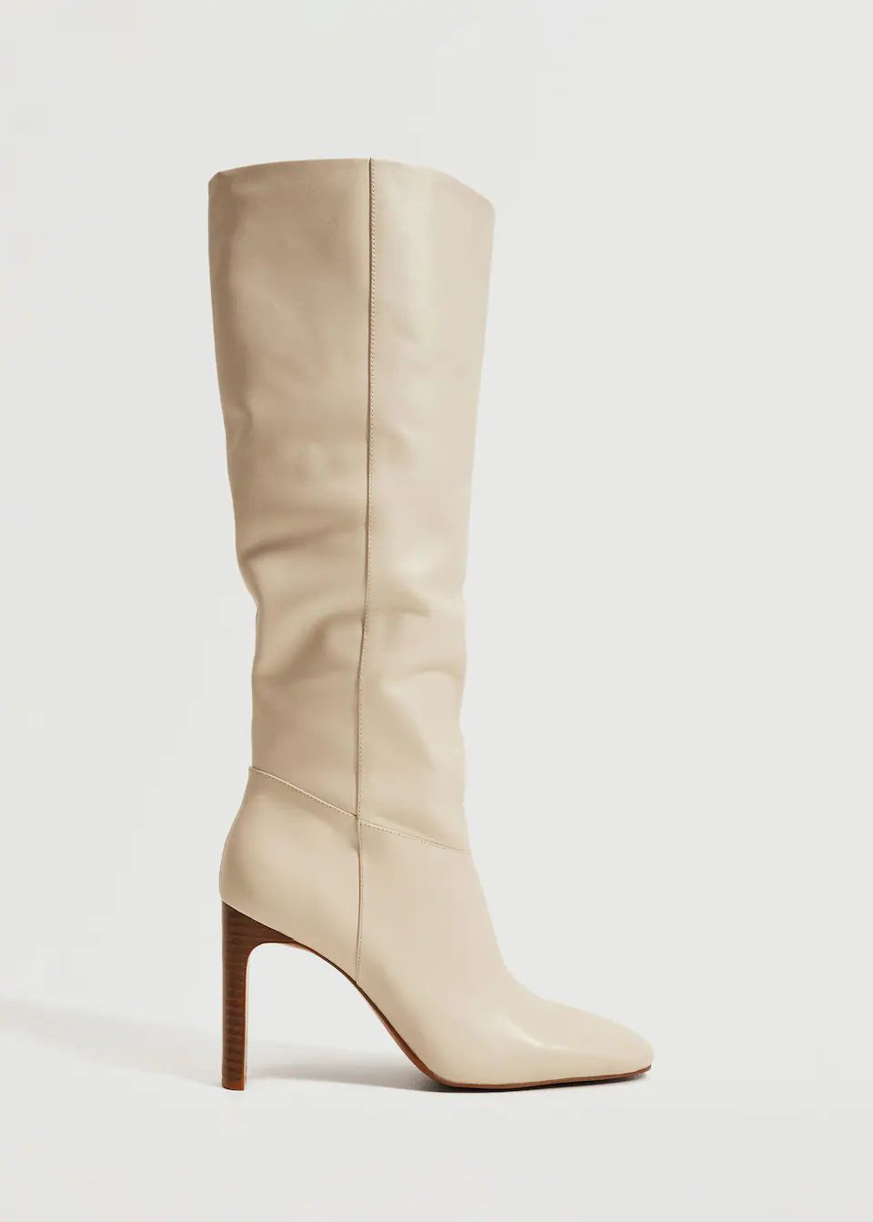 Leather boots with tall leg | MANGO (NL)
