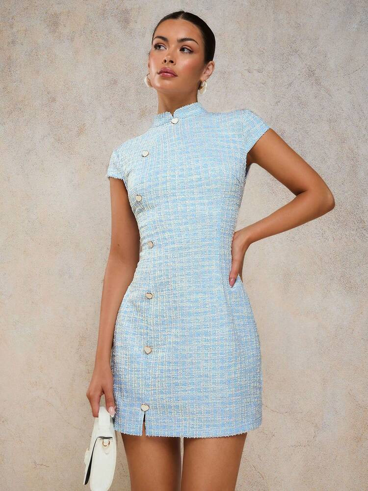 COSMINA Women Summer Elegant Tweed Mini Dress | SHEIN