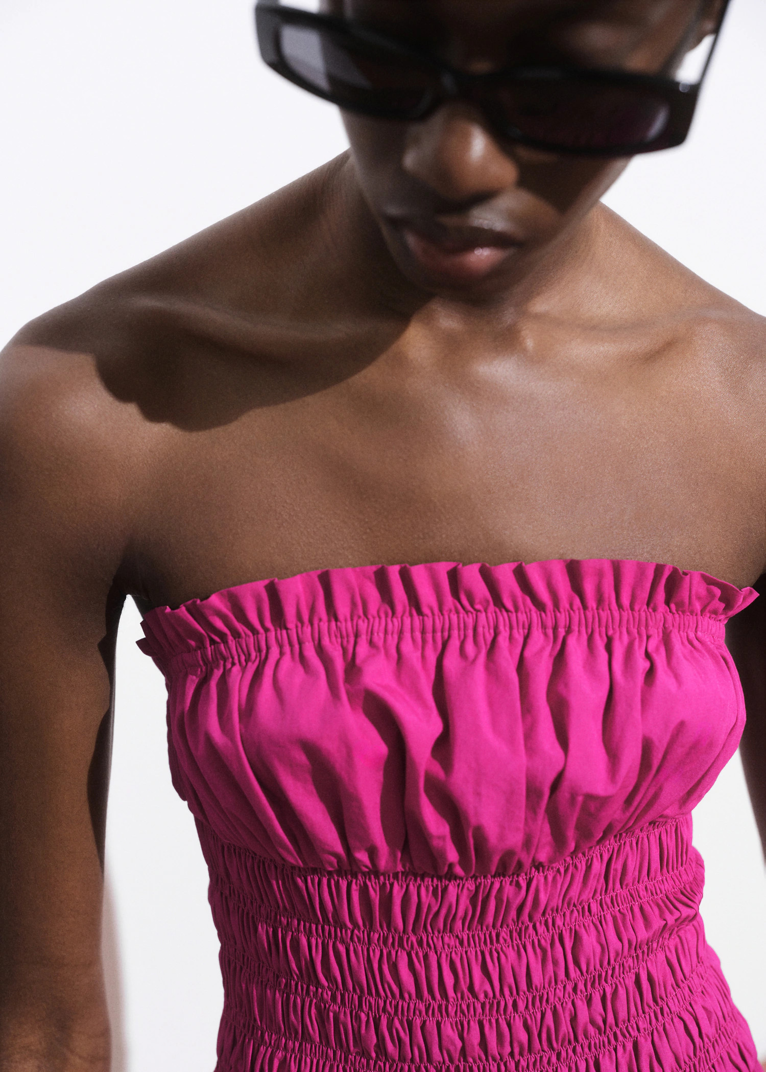 Short gathered balloon dress | Mango (US/MX/AU)