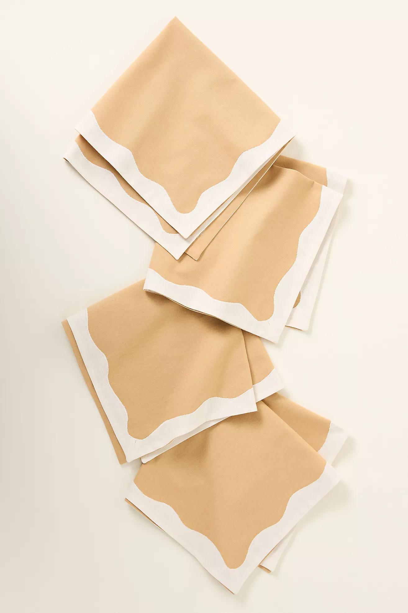 Ruby Scallop-Border Napkins, Set of 4 | Anthropologie (US)