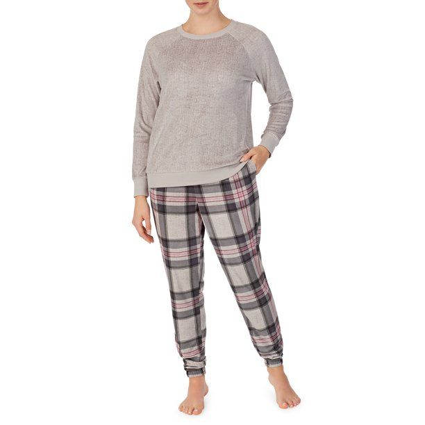 Secret Treasures Women's and Women's Plus 2-piece Velour Top and Jogger Set - Walmart.com | Walmart (US)