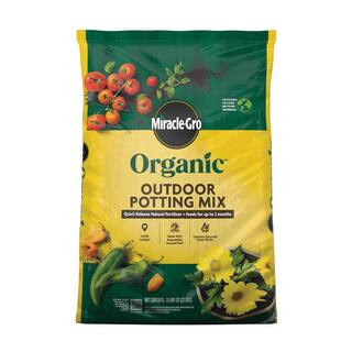 Organic Outdoor Potting Mix 25 qt. Soil for Container Plants, Contains Quick-Release Natural Fert... | The Home Depot