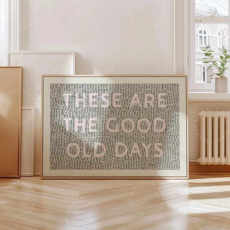 FRAMED These Are The Good Old Days Print Pink Inspirational Family Wall Art Horizontal Happy Posi... | Etsy (US)