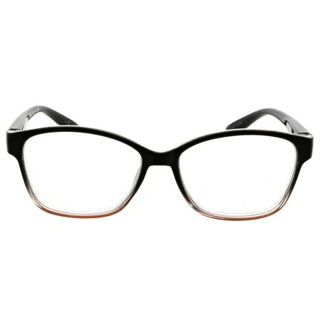 FLOWER Women's Blue Light Glasses, Shiny Black, FLBR5021 Lilac, Slim Butterfly Frame | Walmart (US)