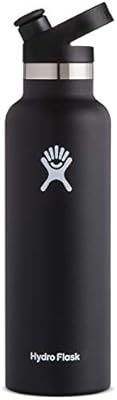 Hydro Flask Stainless Steel Vacuum Insulated Sports Water Bottle with Cap, Black, 21 Ounce | Amazon (US)