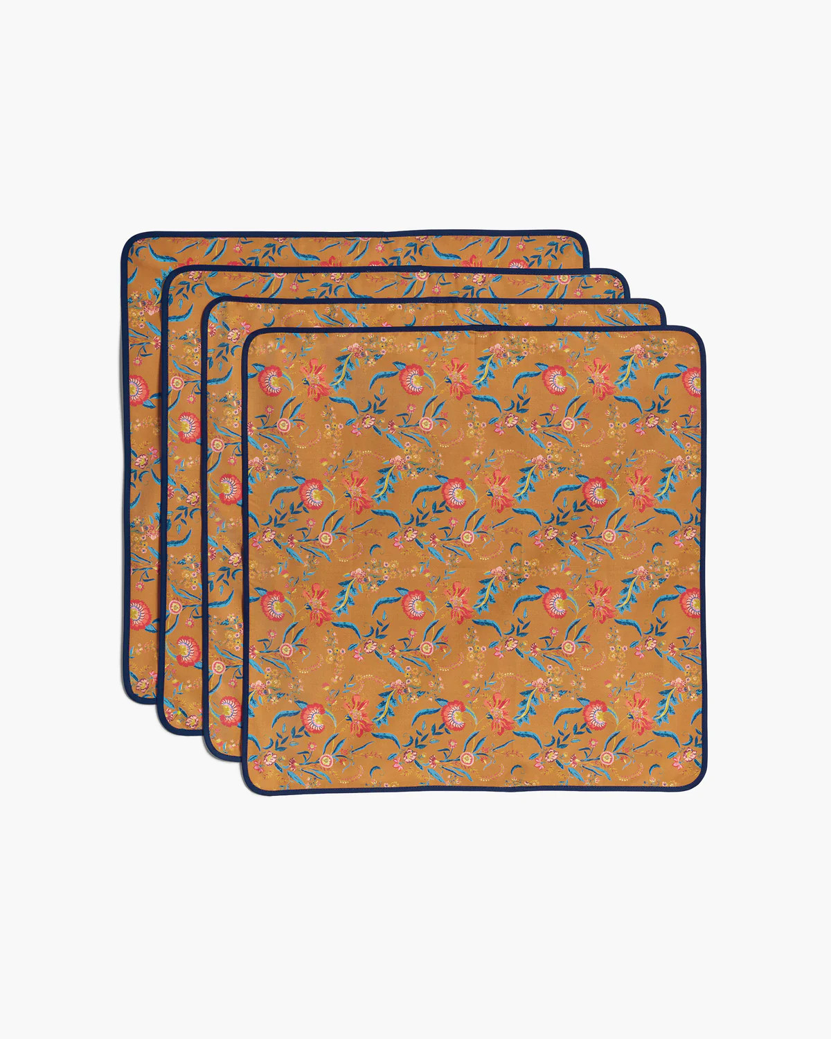 Cotton Poplin Dinner NapkinsAmber Watteau Print | Rose Room US