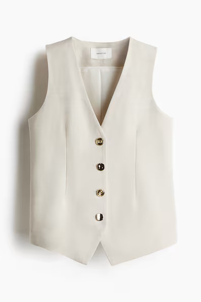 H & M - Linen-Blend Suit Vest - Beige | H&M (US + CA)