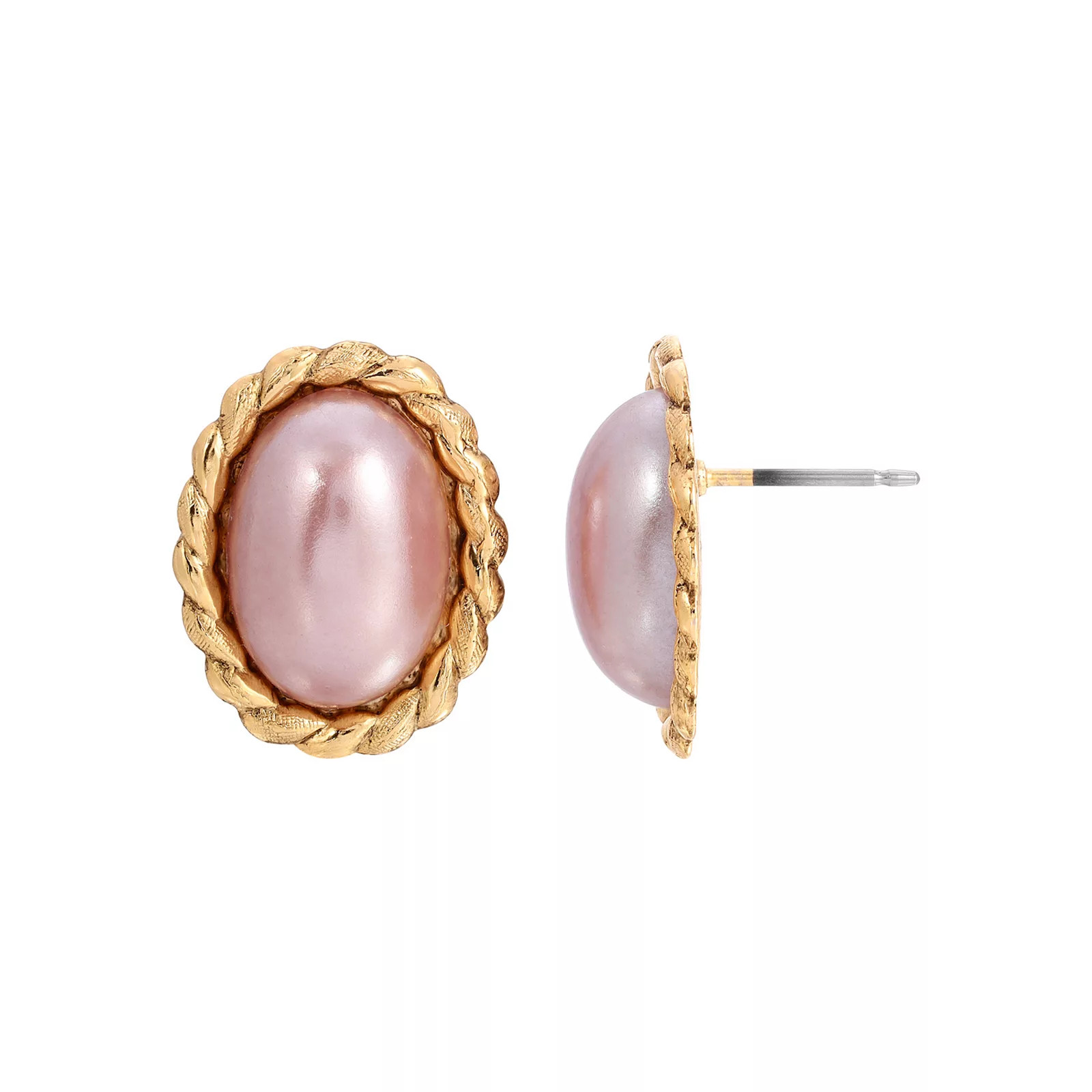 1928 Gold Tone Pink Pearl Earrings, Women's | Kohl's