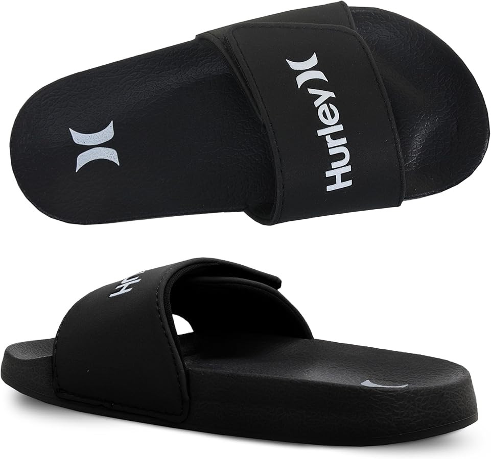 Hurley Naia Slides for Girls and Boys - Comfortable Slip-On Kids Sandals with Adjustable Strap, U... | Amazon (US)