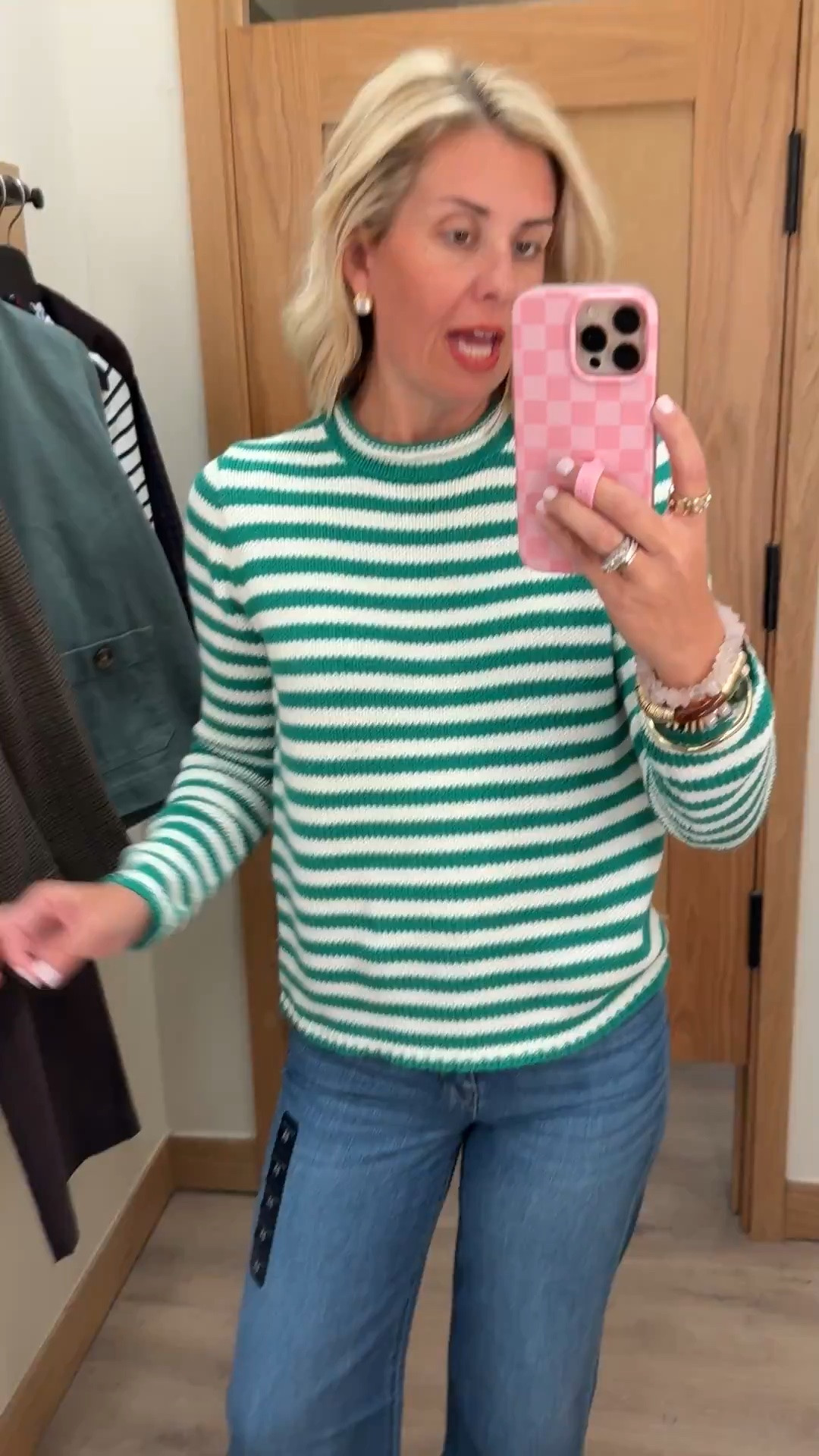 Love a rollneck sweater and  it’s James school colors… that’s a yes! 

Sizing:
Sweaters - 4 
Collared Dress - 2 
Midi Dress - 0
Pants & Jeans - 26P
Blazer - 2 
Green Jacket - small
Plaid Jacket - xs

#LTKdayinmylife #LTKmomlife #LTKOver40