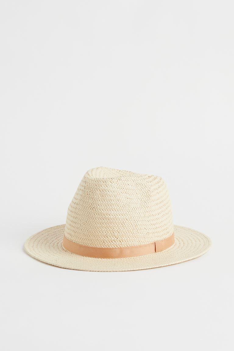 Hat in braided paper straw. Grosgrain band and sweatband in woven fabric. | H&M (US)