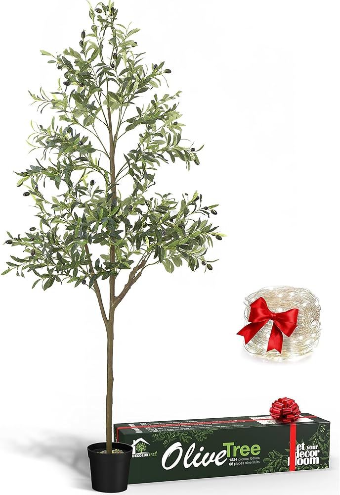 Artificial Olive Tree 6FT Tall Faux Silk for Home Decor Indoor Olive Trees Artificial Indoor Tree... | Amazon (US)