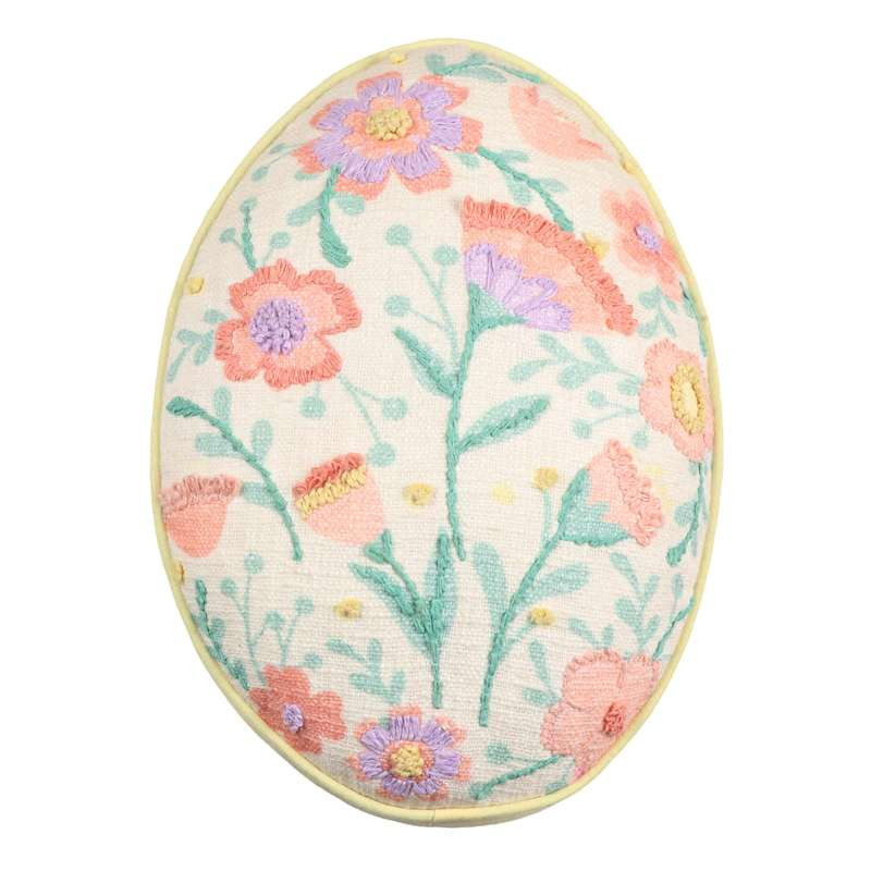 Egg Shaped Flower Embroidered Easter Throw Pillow, 12x15 | At Home