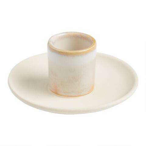 Ivory Reactive Glaze Saucer Match Striker | World Market