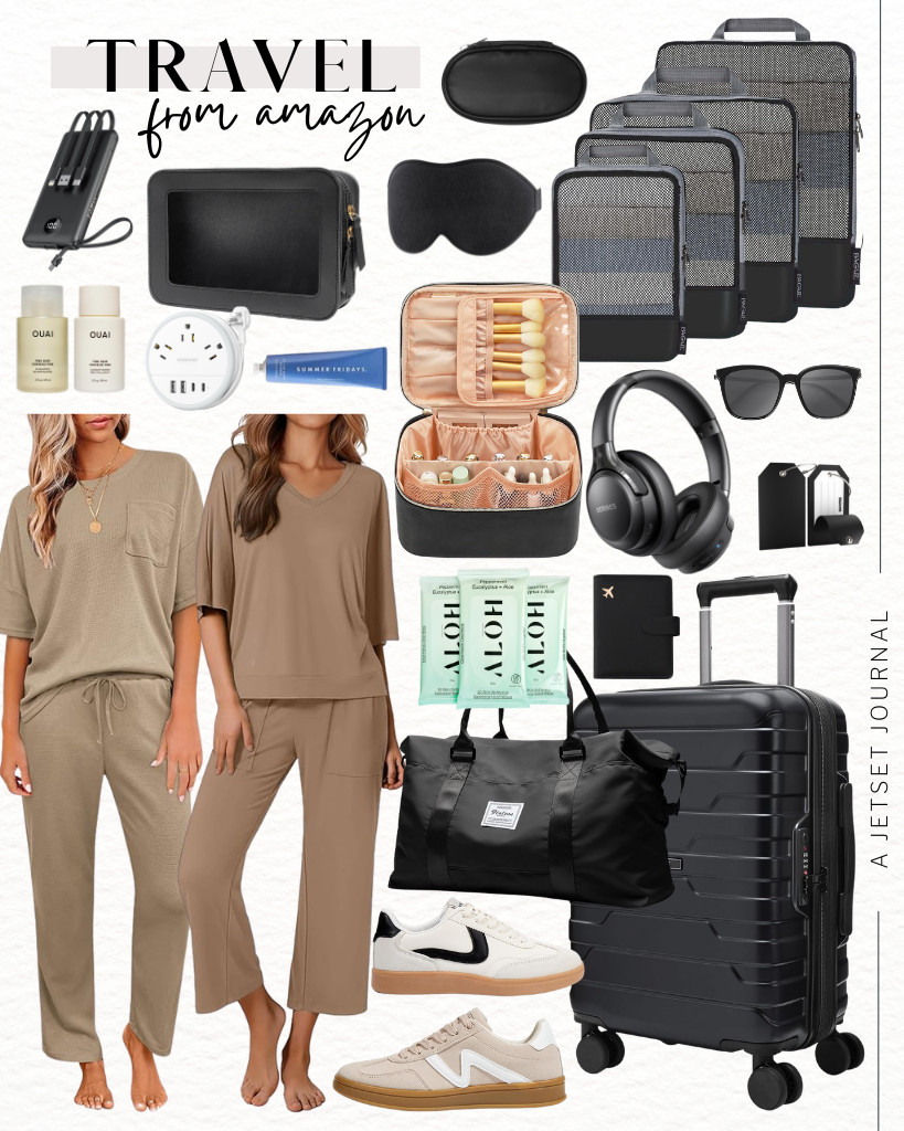 I'm getting more excited for my next trip thanks to these amazing travel finds from Amazon.

First, there's the BAGSMART Carry-On Luggage, along with a stylish duffle bag that features a wet pocket. Perfect for separating damp items. Ekouaer offers a cozy two-piece lounge set that's ideal for leisurely morning walks in a new city. I prefer using a clear makeup or toiletry bag like this when I travel, so my essentials are easy to see. 

 #LTKSeasonal #LTKSaleAlert #LTKTravel