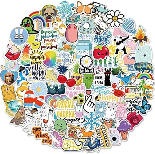 Stickers for Water Bottles, 100 Pack/PCS Hydroflask Stickers for Kids Teens Waterproof Cute Vsco ... | Amazon (US)