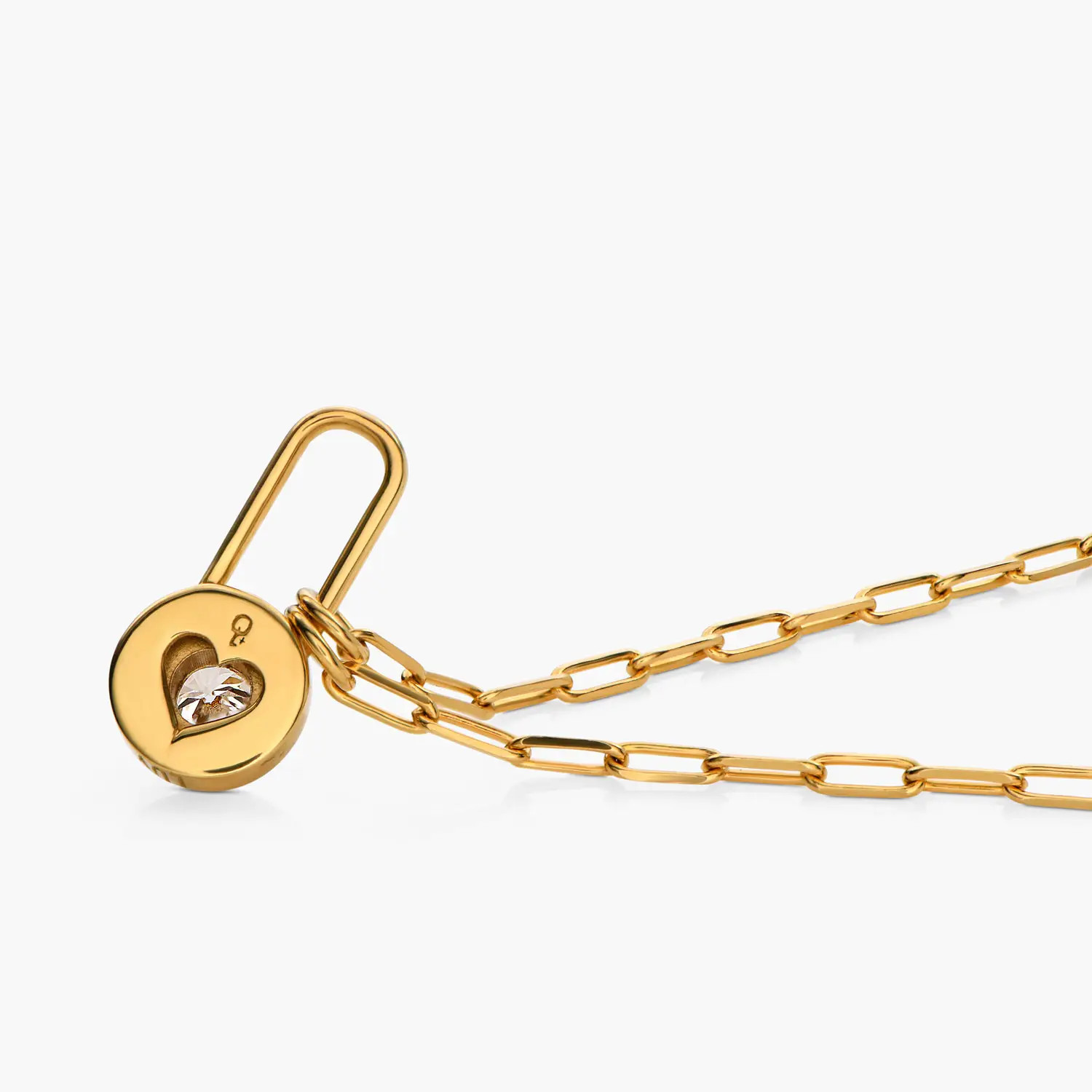 Lock & Luna charm with Round cut Moissanite - Gold Vermeil | Oak & Luna (US)