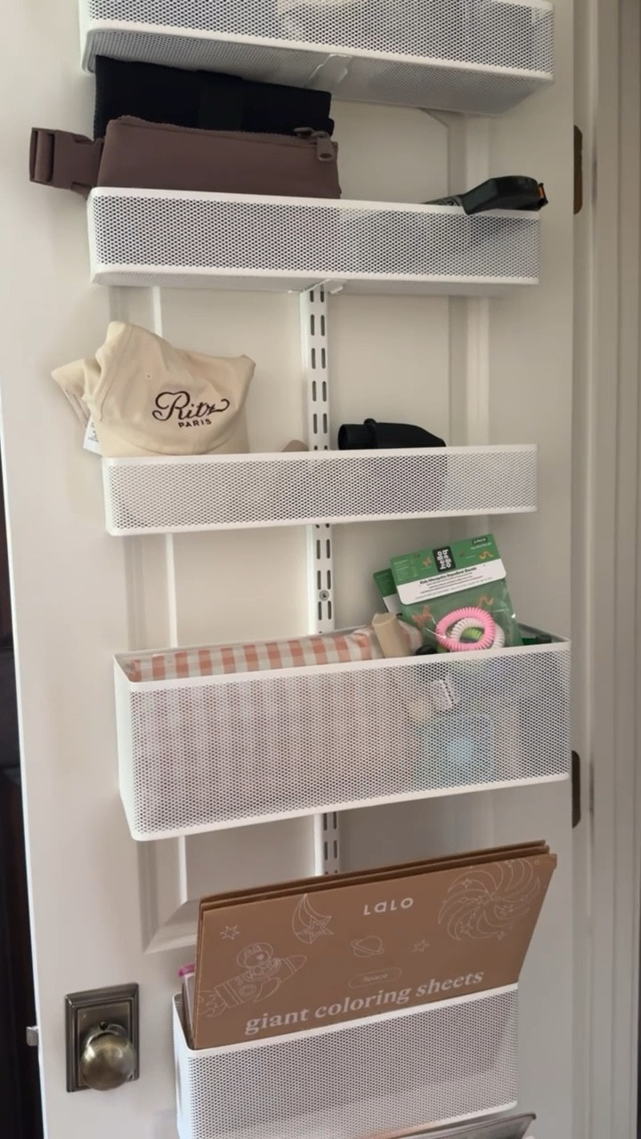 FAQ ✨ over the door organization throughout my home is from @containerstore  these help me maximize space in these tiny closets! 

