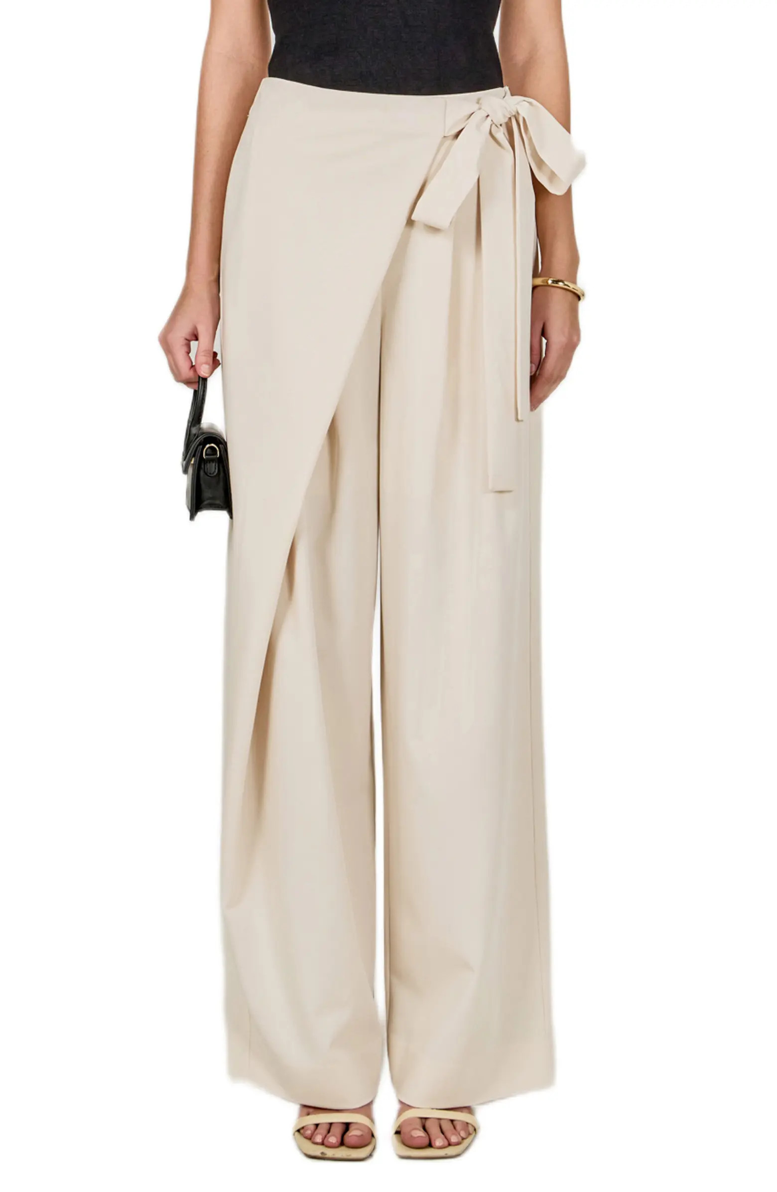 Endless Rose Faux Wrap Wide Leg Pants | Nordstrom | Nordstrom