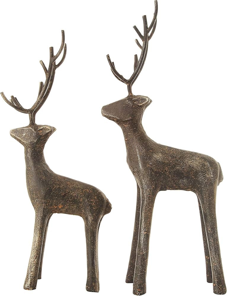 Creative Co-Op Metal Standing Deer Figures and Figurines, Grey | Amazon (US)