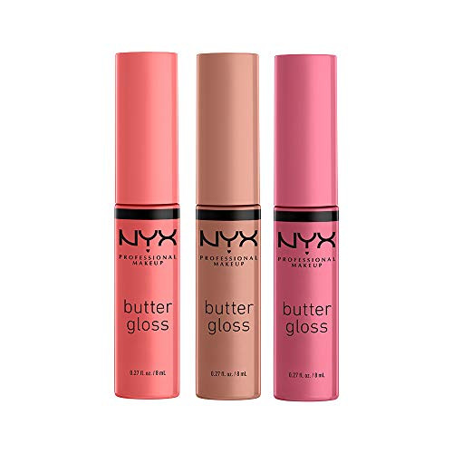 NYX PROFESSIONAL MAKEUP Butter Gloss, Non-Sticky Lip Gloss - Pack Of 3 (Angel Food Cake, Creme Brulee, Madeleine) | Amazon (US)