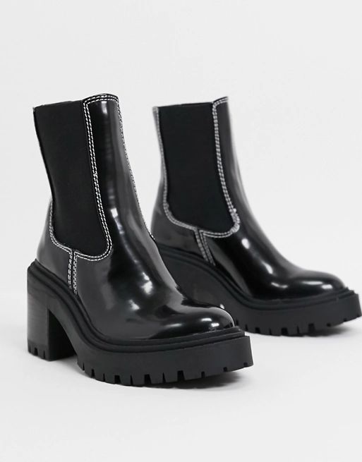 ASOS DESIGN Rachel chunky chelsea boots in black | ASOS (Global)