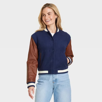 Women's Shrunken Varsity Jacket - Universal Thread™ | Target