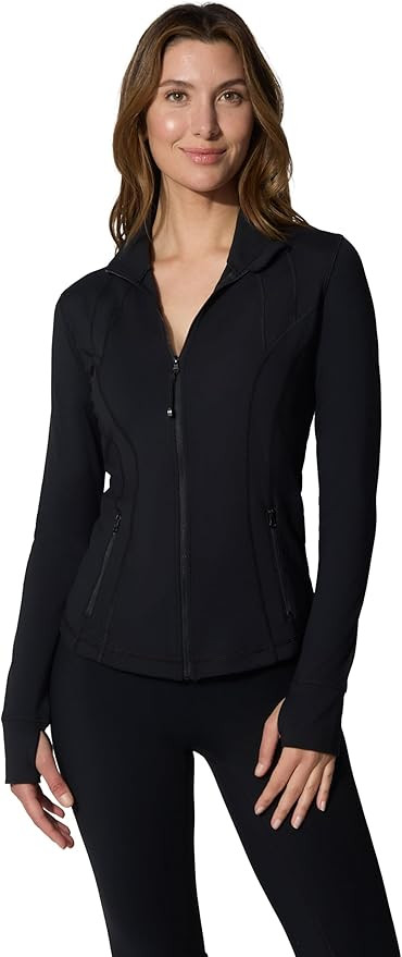 90 Degree By Reflex Full Zip Running Track Jacket Lightweight Athletic Slim Fit Jacket with Thumb... | Amazon (US)