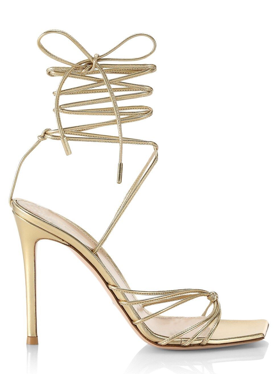 Metallic Leather Ankle-Strap Stiletto Sandals | Saks Fifth Avenue