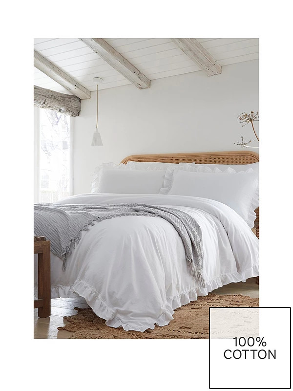 Appletree 100% Cotton Loft Cassia Frill Duvet Set - SK | Very (UK)