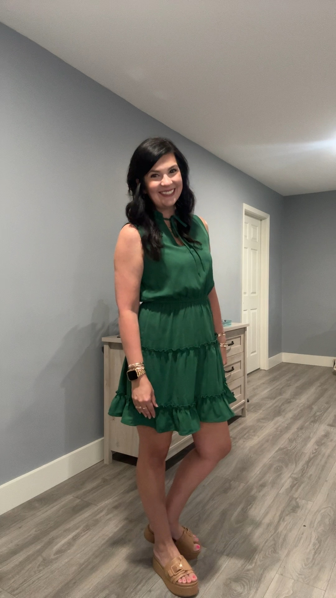 I loved this fun little dress for my Sunday! It has the cutest details and just the right amount of frill. I paired it with gold bracelet stacks and my new favorite platform sandals. 

#LTKShoeCrush #LTKOver40 #LTKStyleTip