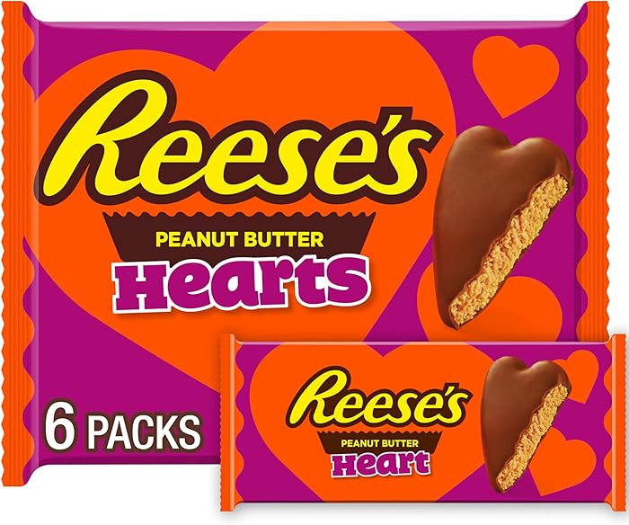 Reese's Milk Chocolate Peanut Butter Hearts, Valentine's Candy Packs, 1.2 oz (6 Count) | Amazon (US)