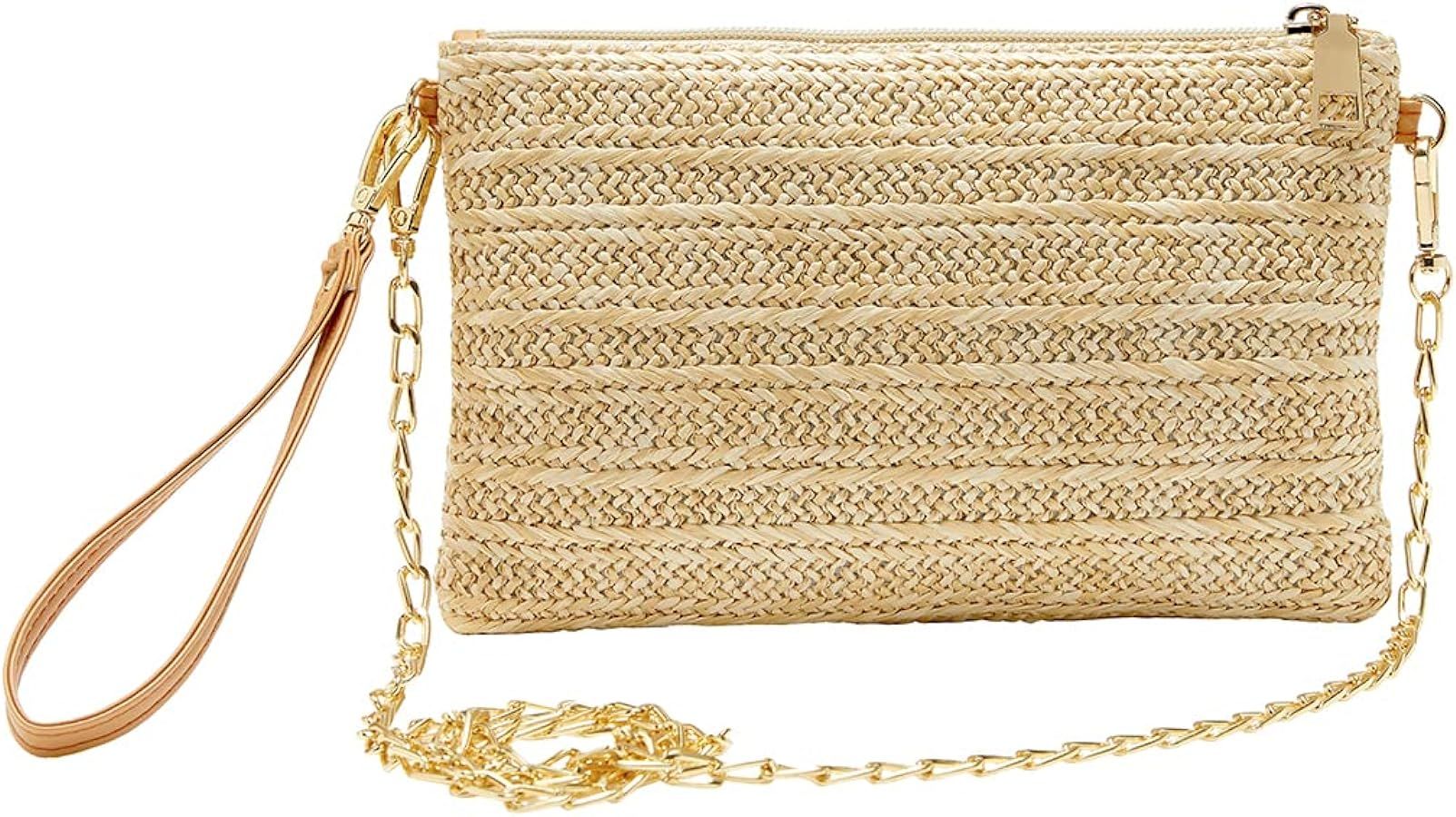 Crossbody Summer Bag for Women Beach Straw Purse with Strap | Amazon (US)