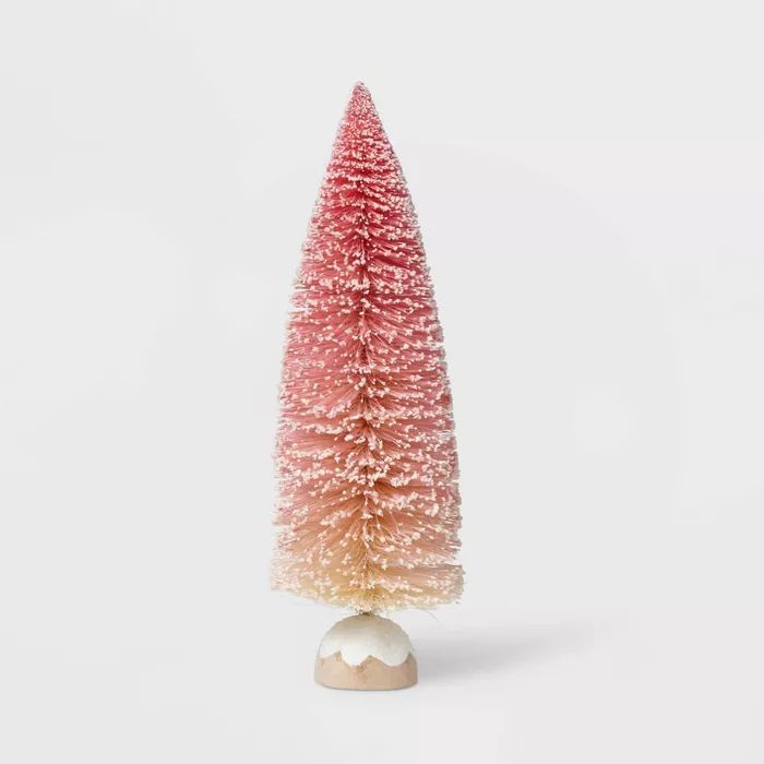 12in Large Pink Bottle Brush Christmas Tree Decorative Figurine - Wondershop™ | Target